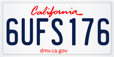 CA license plate 6UFS176
