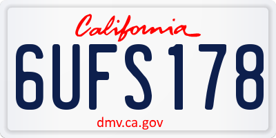 CA license plate 6UFS178