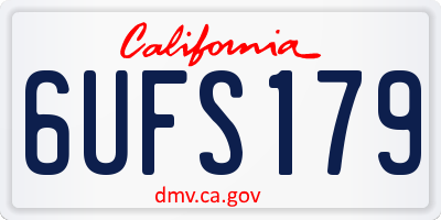 CA license plate 6UFS179