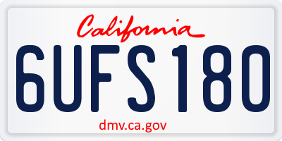 CA license plate 6UFS180