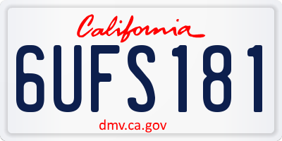 CA license plate 6UFS181