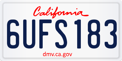 CA license plate 6UFS183