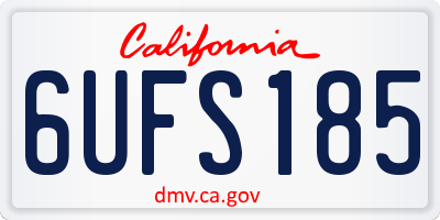CA license plate 6UFS185