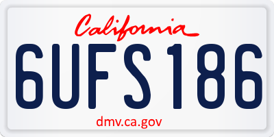CA license plate 6UFS186