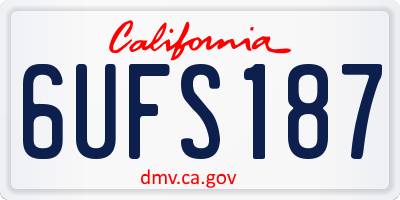CA license plate 6UFS187