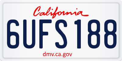 CA license plate 6UFS188