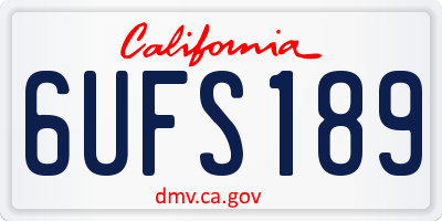 CA license plate 6UFS189