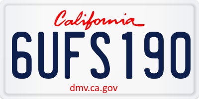 CA license plate 6UFS190