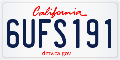 CA license plate 6UFS191