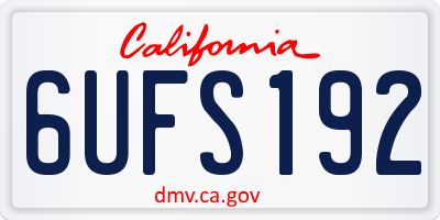 CA license plate 6UFS192