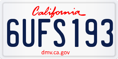 CA license plate 6UFS193