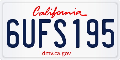 CA license plate 6UFS195