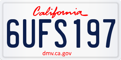 CA license plate 6UFS197