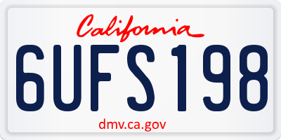 CA license plate 6UFS198