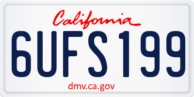 CA license plate 6UFS199
