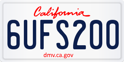 CA license plate 6UFS200