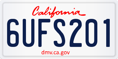 CA license plate 6UFS201