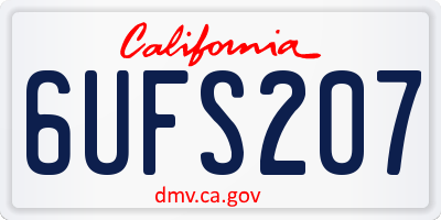 CA license plate 6UFS207