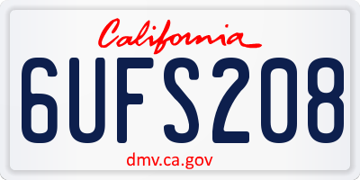 CA license plate 6UFS208