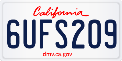 CA license plate 6UFS209