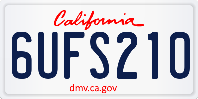 CA license plate 6UFS210