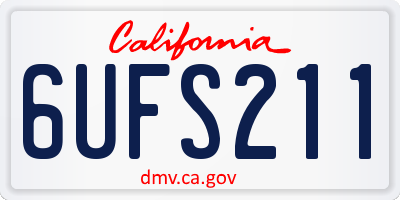 CA license plate 6UFS211