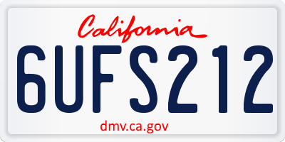 CA license plate 6UFS212