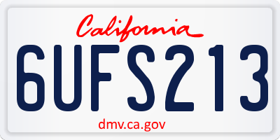 CA license plate 6UFS213