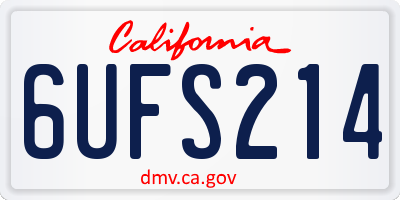 CA license plate 6UFS214