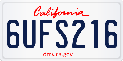CA license plate 6UFS216