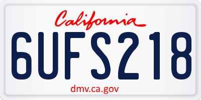 CA license plate 6UFS218