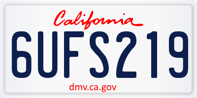 CA license plate 6UFS219