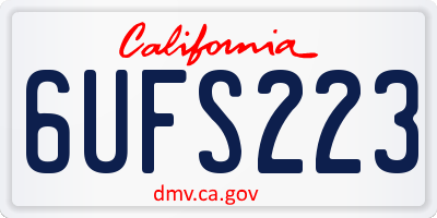 CA license plate 6UFS223