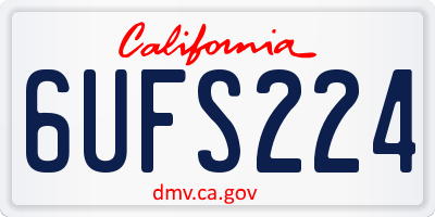 CA license plate 6UFS224