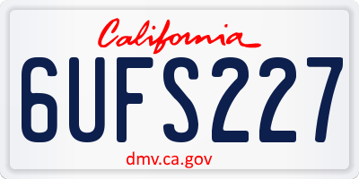 CA license plate 6UFS227