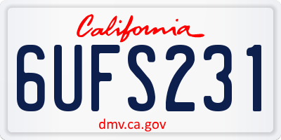 CA license plate 6UFS231