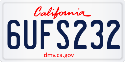 CA license plate 6UFS232