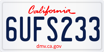 CA license plate 6UFS233