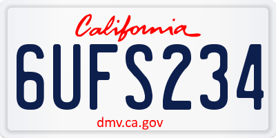 CA license plate 6UFS234