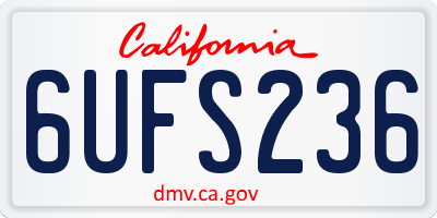 CA license plate 6UFS236
