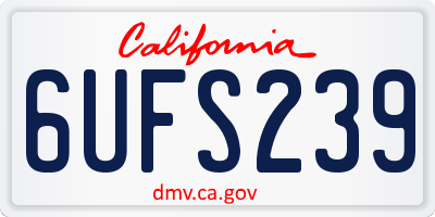 CA license plate 6UFS239