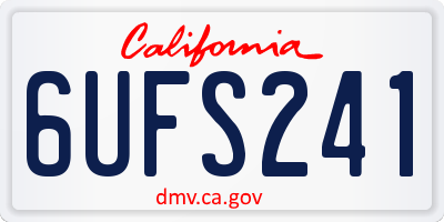 CA license plate 6UFS241