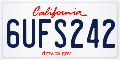 CA license plate 6UFS242
