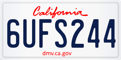 CA license plate 6UFS244