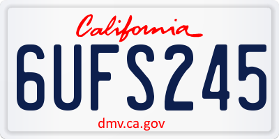 CA license plate 6UFS245