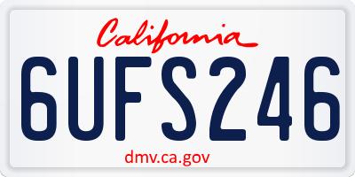 CA license plate 6UFS246