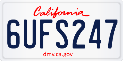 CA license plate 6UFS247