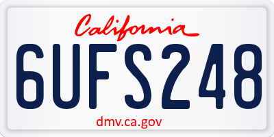 CA license plate 6UFS248