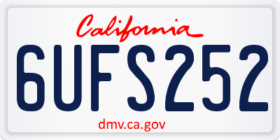 CA license plate 6UFS252