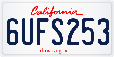 CA license plate 6UFS253
